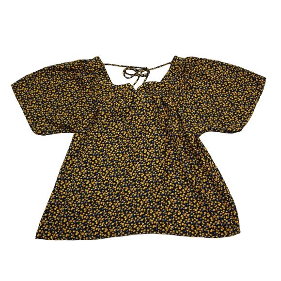 Knox Rose Shirt Womens M Multicolor Short Sleeve Square Neck Tasseled Blouse - Picture 1 of 16